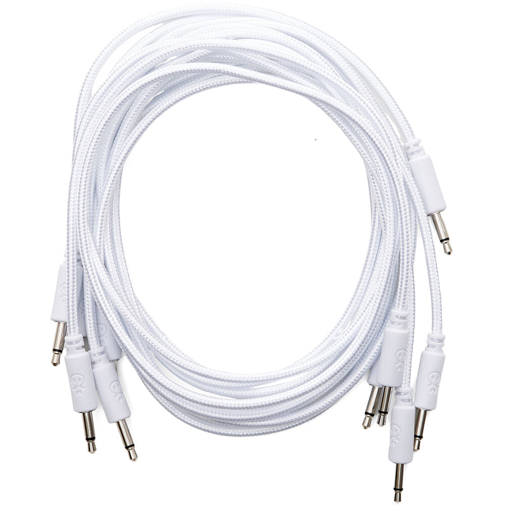 Cables de Parche Trenzados Erica Synths Eurorack (Blanco, Paquete de 5, 35.4"") - Alta Calidad, Conec