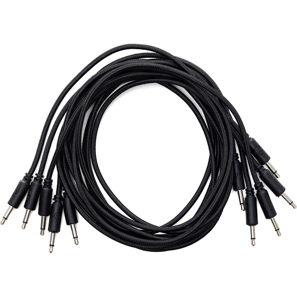 Cables de Parche Trenzados Erica Synths Eurorack (Negro, Paquete de 5, 35.4"") - Alta Calidad, Conect