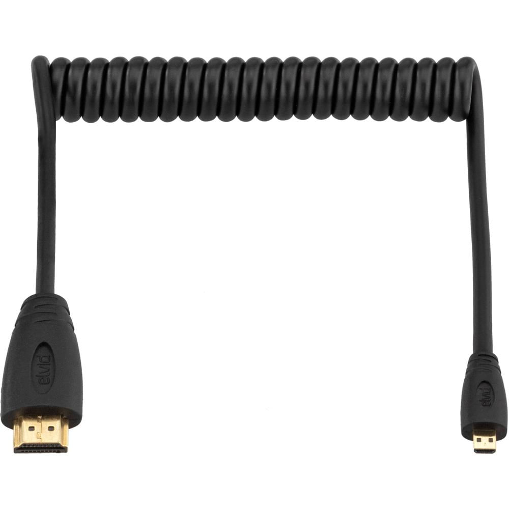 Cable Elvid HDMIAD-030-C Micro-HDMI a HDMI Enrollado de Alta Velocidad (11 a 36"") - Soporta Resoluci