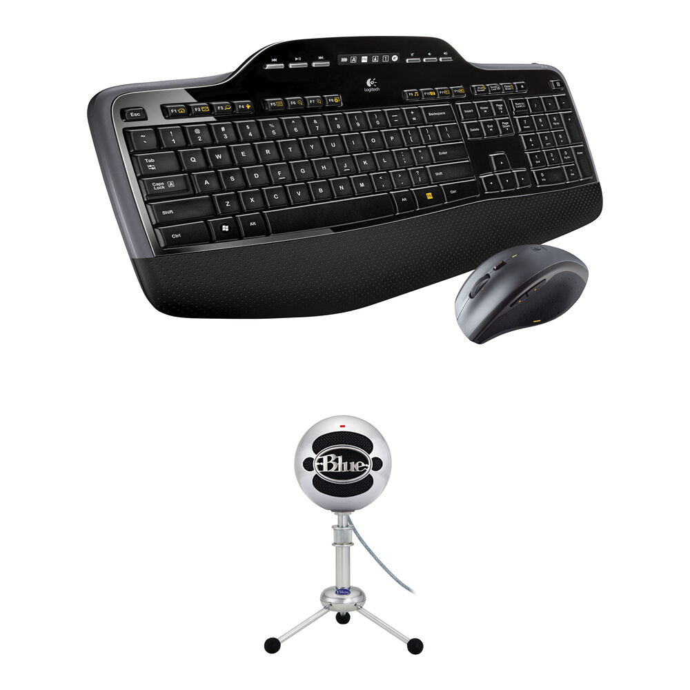 Logitech MK710 Teclado y Ratón Inalámbricos con Micrófono Condensador USB Snowball y Pack de Accesor