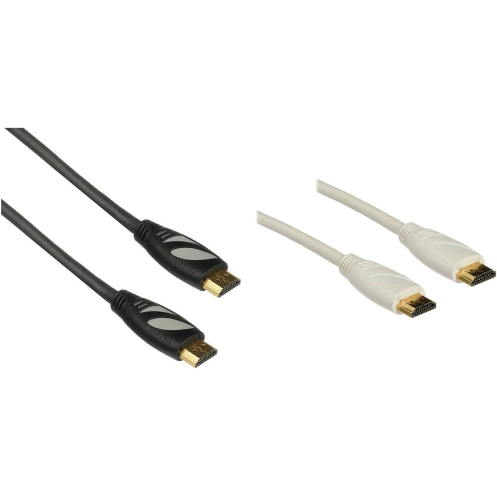 Cable HDMI de Alta Velocidad Pearstone con Kit de Ethernet (3', 1 Negro, 1 Blanco) - Soporta 3D, 4K,