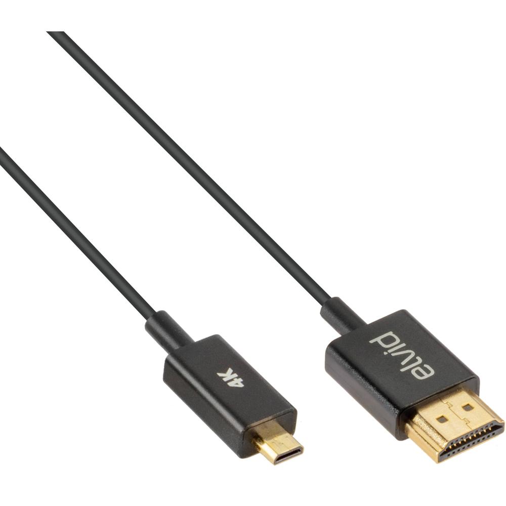 Cable Elvid Hyper-Thin 4K Micro-HDMI a HDMI (3') - Alta Velocidad, 60 Hz, 18 GB/s, Conectores Baquel