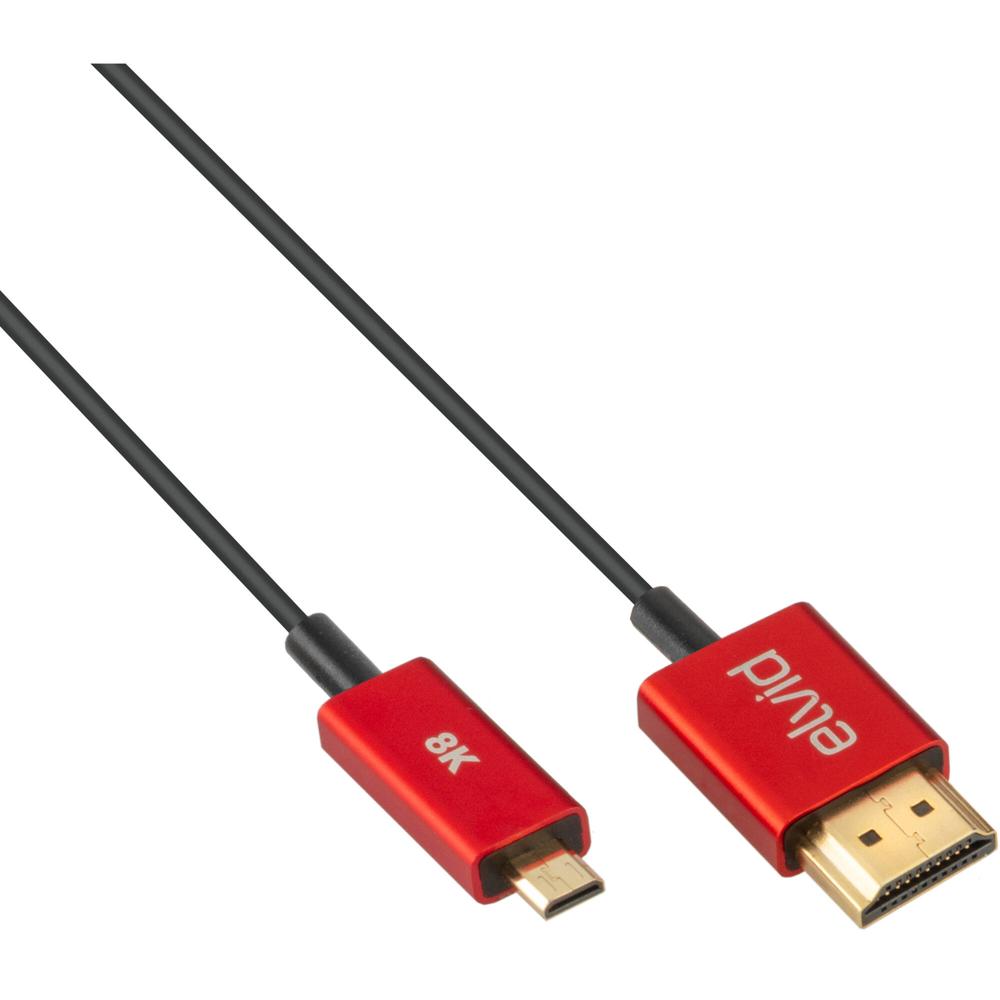Cable Elvid Hyper-Thin 8K Ultra High-Speed Micro-HDMI a HDMI (3') - Conectores Baquelita, Soporte pa