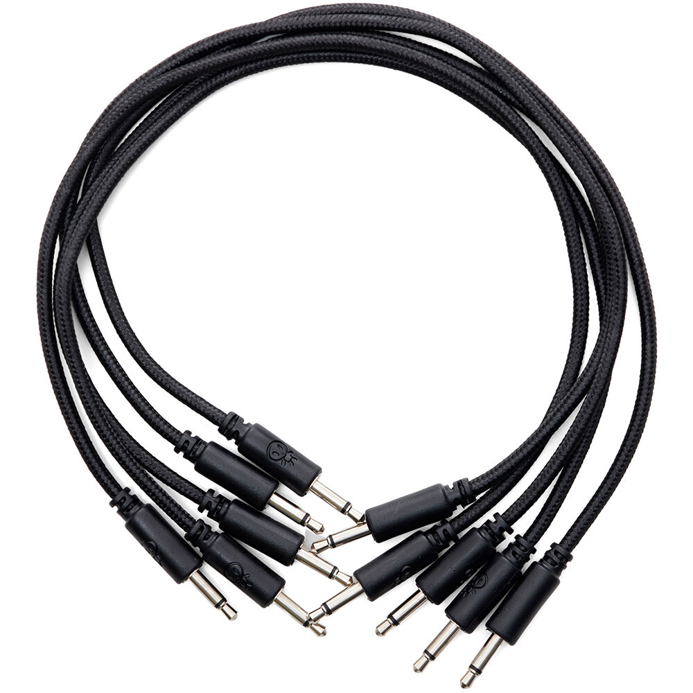 Cables de Parche Trenzados Erica Synths Eurorack (Negro, Paquete de 5, 11.8"") - Alta Calidad, Conect