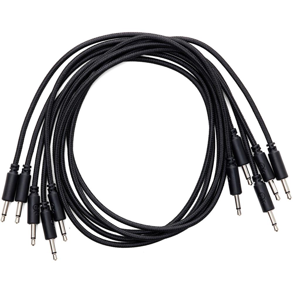 Cables de Parche Trenzados Erica Synths Eurorack (Negro, Paquete de 5, 23.6"") - Alta Calidad, Conect