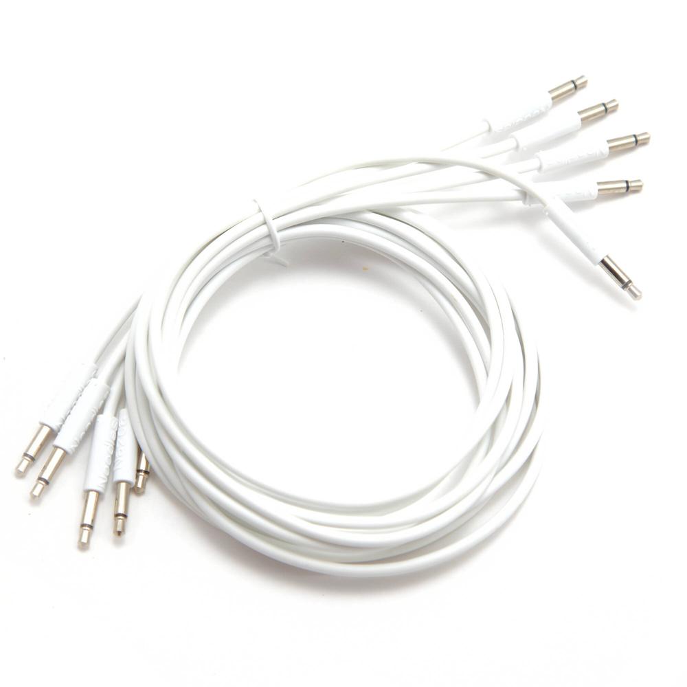 Cables de Parche Cre8audio Nazca Noodles Estilo Eurorack (Blanco, Paquete de 5, 5.9"") - Conectores T