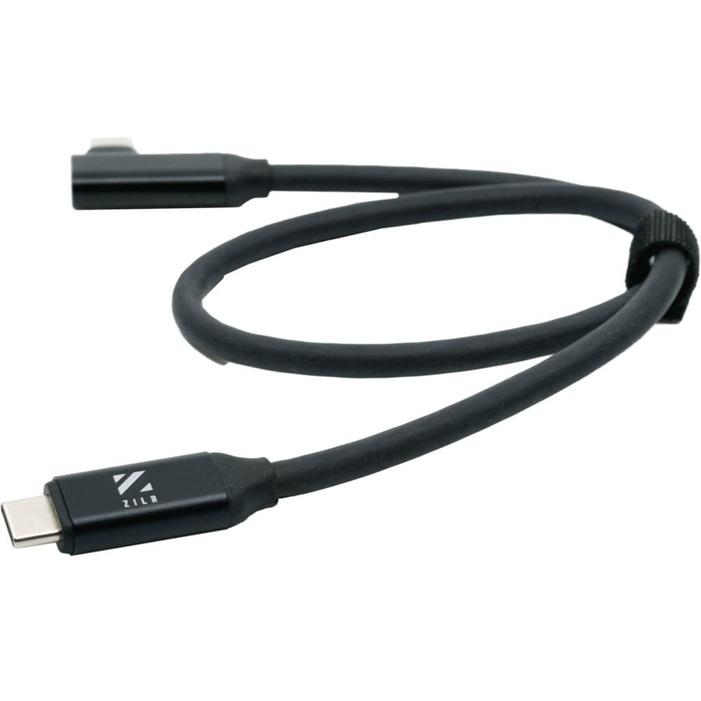 Cable ZILR USB-C a USB-C con Conector en Ángulo Recto (1.6')