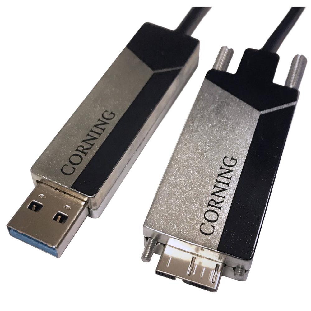 Cables Ópticos Corning USB 3.1 Gen 1 Tipo-A a Micro-USB Tipo-B (65.6') - Conector Masculino USB Tipo