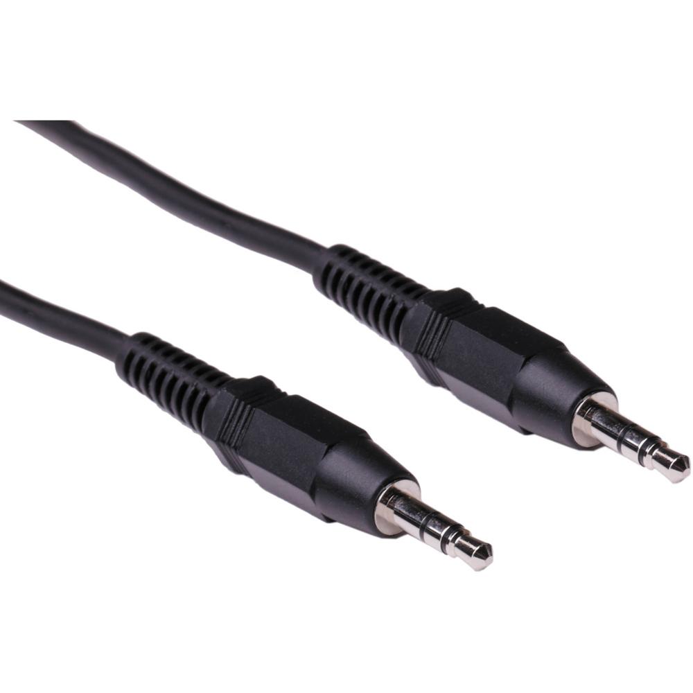 Cable Pearstone Estéreo Mini Macho a Mini Macho (Negro, 10') - Ideal para Aplicaciones Auxiliares