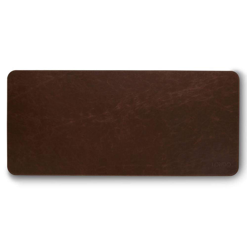 Alfombrilla de Ratón Extendida Londo Leather (Marrón) - Construcción de Cuero PU, Superficie Lisa, B