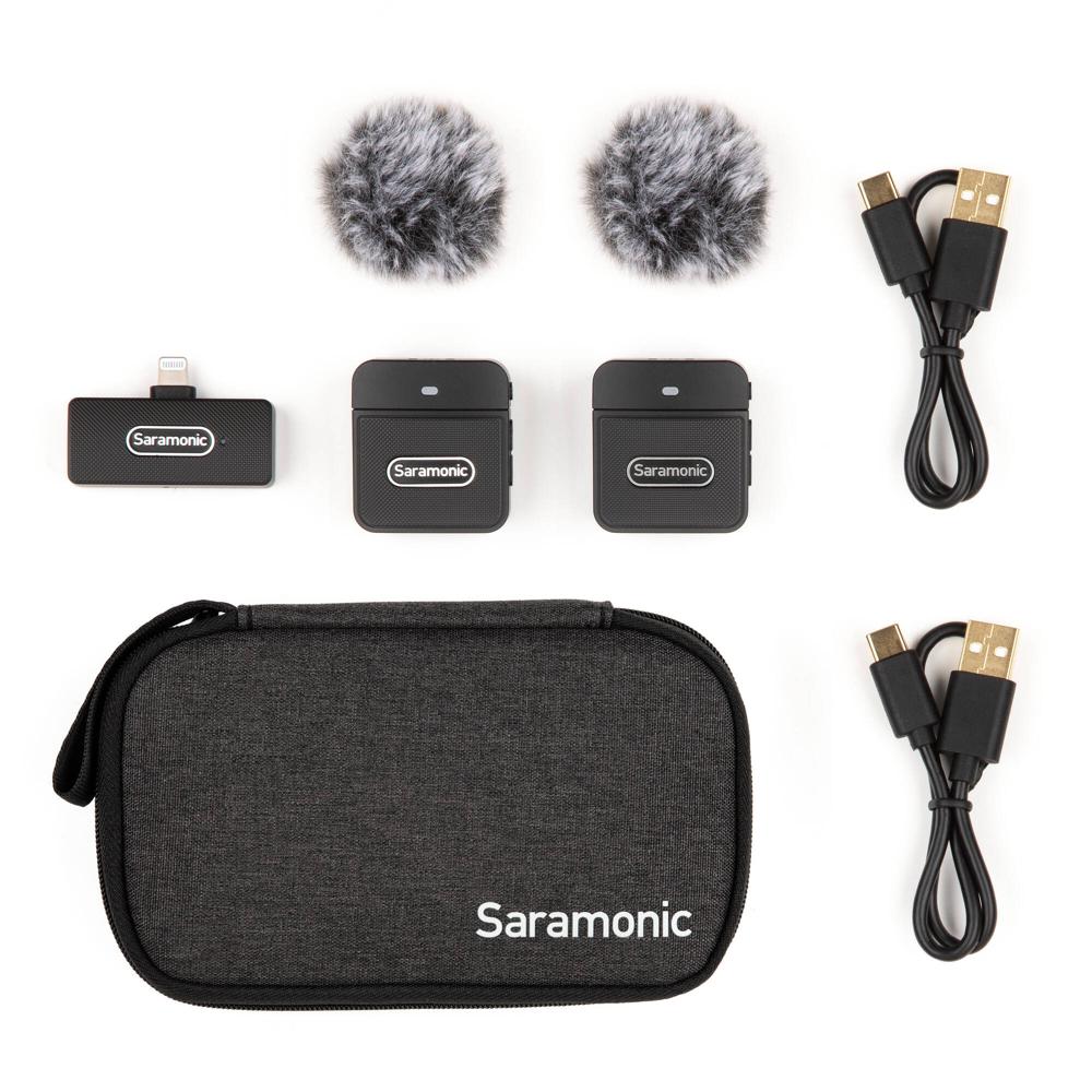 Saramonic Blink 100 B4 - Sistema de Micrófono Inalámbrico Compacto para 2 Personas con Conector Ligh