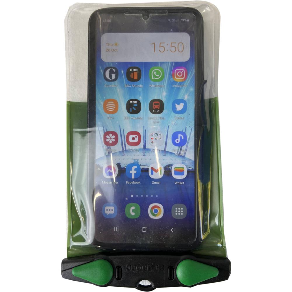 Funda Impermeable para Smartphone Aquapac (Tamaño Grande, Verde Oscuro) - Protección 100% contra Agu
