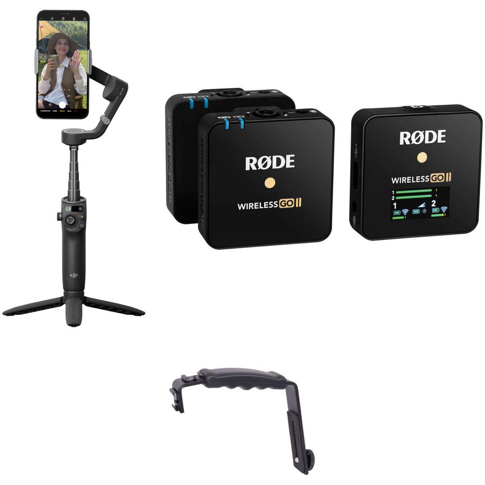Kit de Vlogging DJI Osmo Mobile 6 con Gimbal para Smartphone y Micrófono Inalámbrico Rode Wireless G