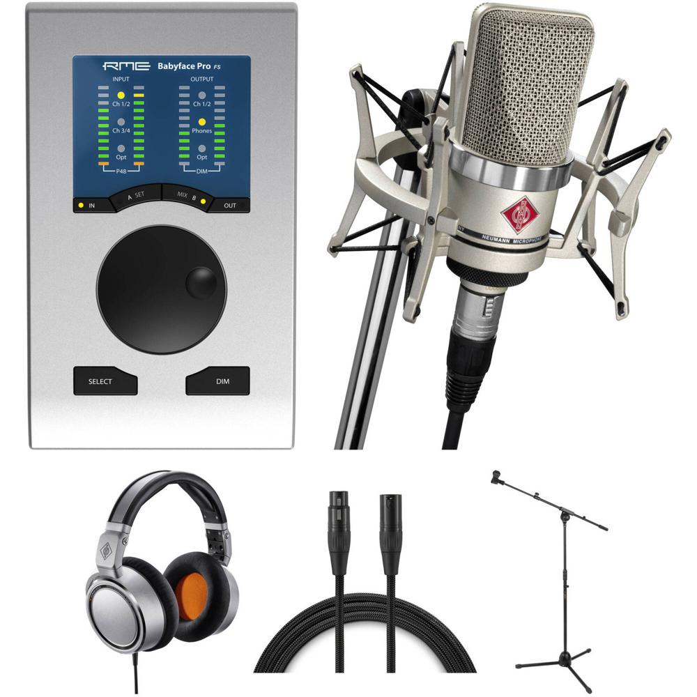 Kit RME Babyface Pro FS con Interfaz, Micrófono Neumann TLM-102, Auriculares Neumann NDH 20, Cable X