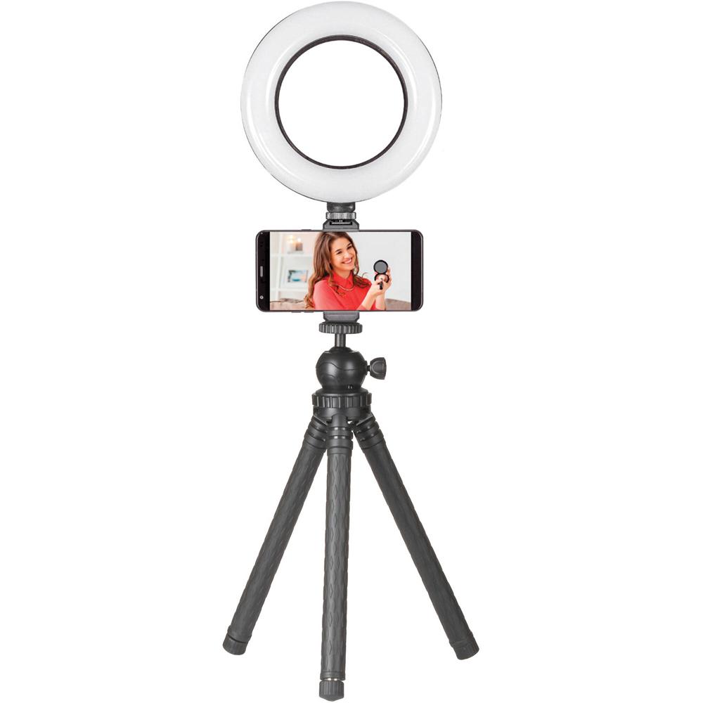 Kit de Vlogging Portátil Sunpak con Luz LED Bi-Color de 6"", Trípode Ajustable y Controlador USB