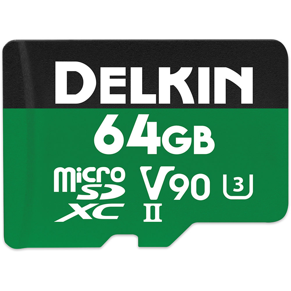 Tarjeta de Memoria microSDXC Delkin Devices 64GB POWER UHS-II con Adaptador - Velocidades de Lectura