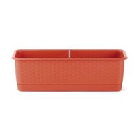 Macetero Rectangular Polinplast Mimbre Terracota 18.60x50.00x15.30 cm