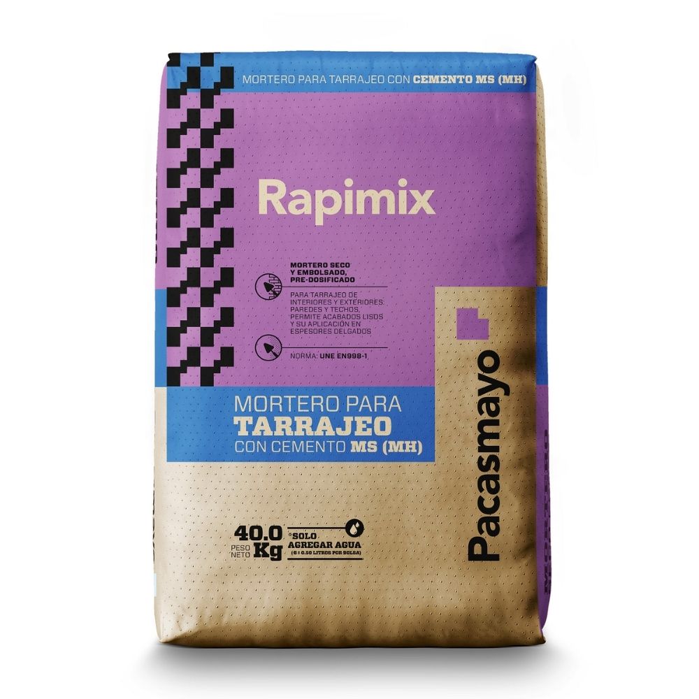 Mortero para tarrajeo Tipo Ms 40kg Rapimix Pacasmayo