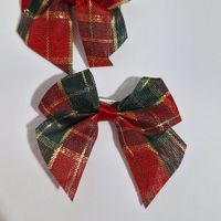 Par de ganchos navideños escoses verde para el cabello para niñas Aititi´s Kids