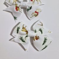 Par de ganchos navideños blancos para el cabello para niñas Aititi´s Kids
