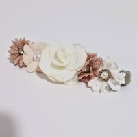 Diadema de flor color blanco para el cabello para bebe  RN hasta el año Aititi´s Kids