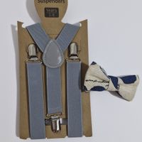 Pack elegante de tirante y corbata plomo para niño de 1 a 4 años Aititi´s Kids