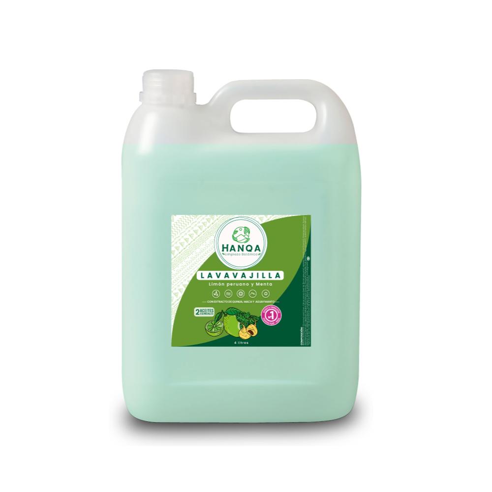Lavavajilla Líquido HANQA Limón Peruano y Menta Galón 4L