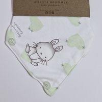Bandana de algodón con diseño de conejo color verde para bebe RN hasta los 6m Aititi´s Kids