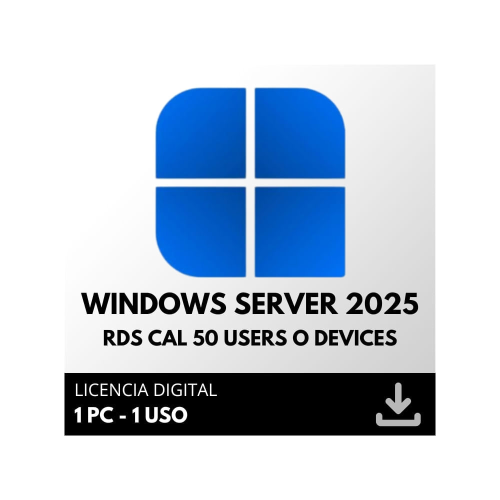 Windows Server 2025 – 50 RDS Users/Devices CAL