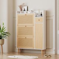 Zapatera Recibidor Nordico Salang Blanco/Natural R&R MUEBLES