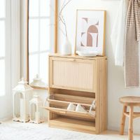 Zapatera Nordica Minji 2 Puertas Natural R&R MUEBLES