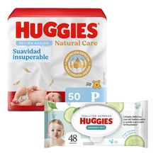 pack-huggies-panales-bebe-natural-care-primeros-100-dias-talla-p-50un-toallitas-humedas-one-done-48un
