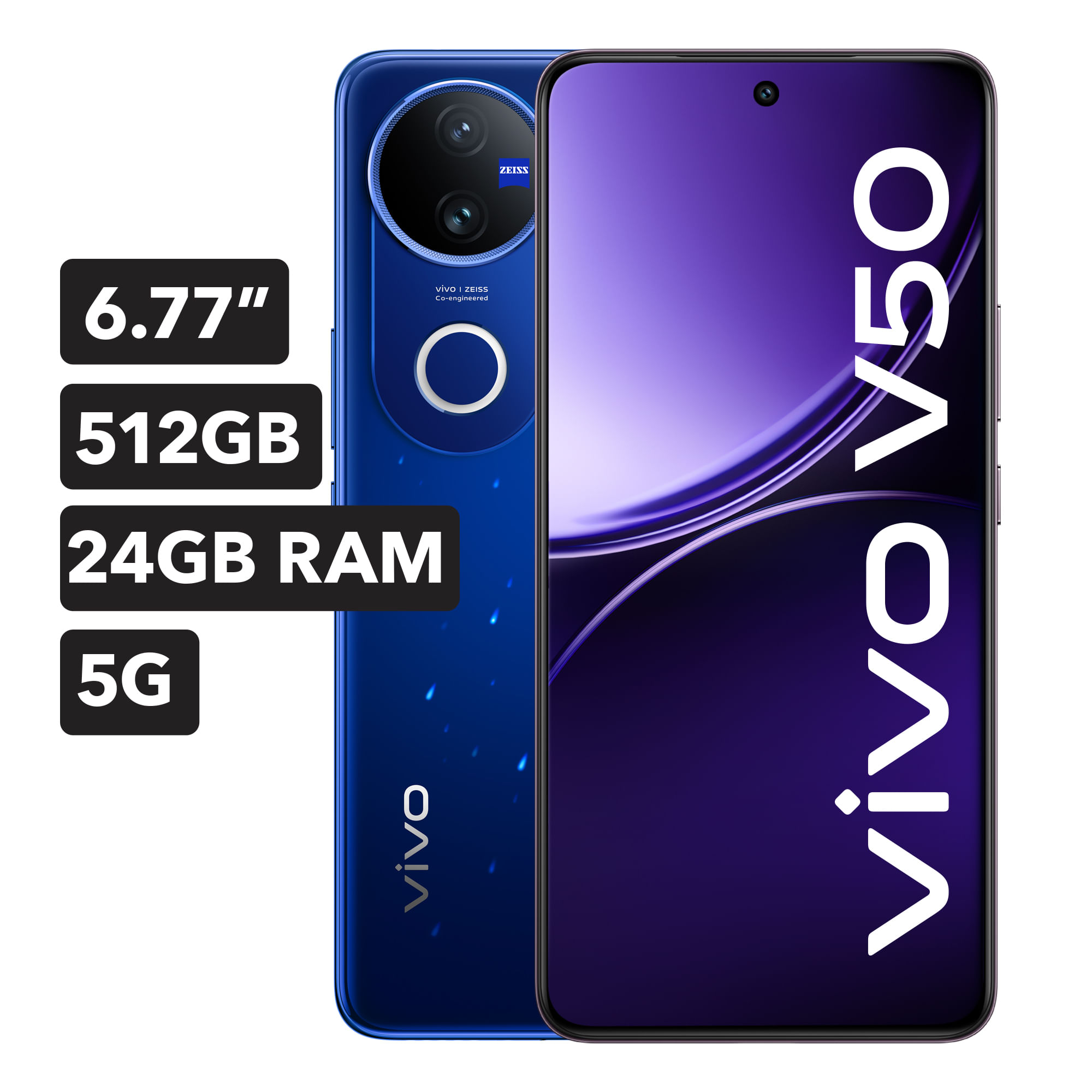 Smartphone VIVO V50 6.77"" 12GB 512GB 50MP + 50MP Azul