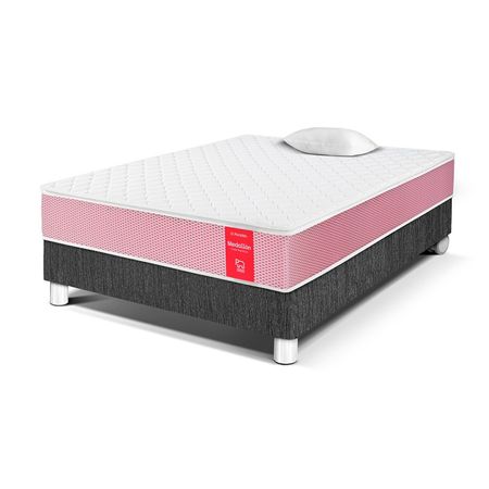 Cama Paraíso Medallón Ergo 1.5 Plazas Charcoal