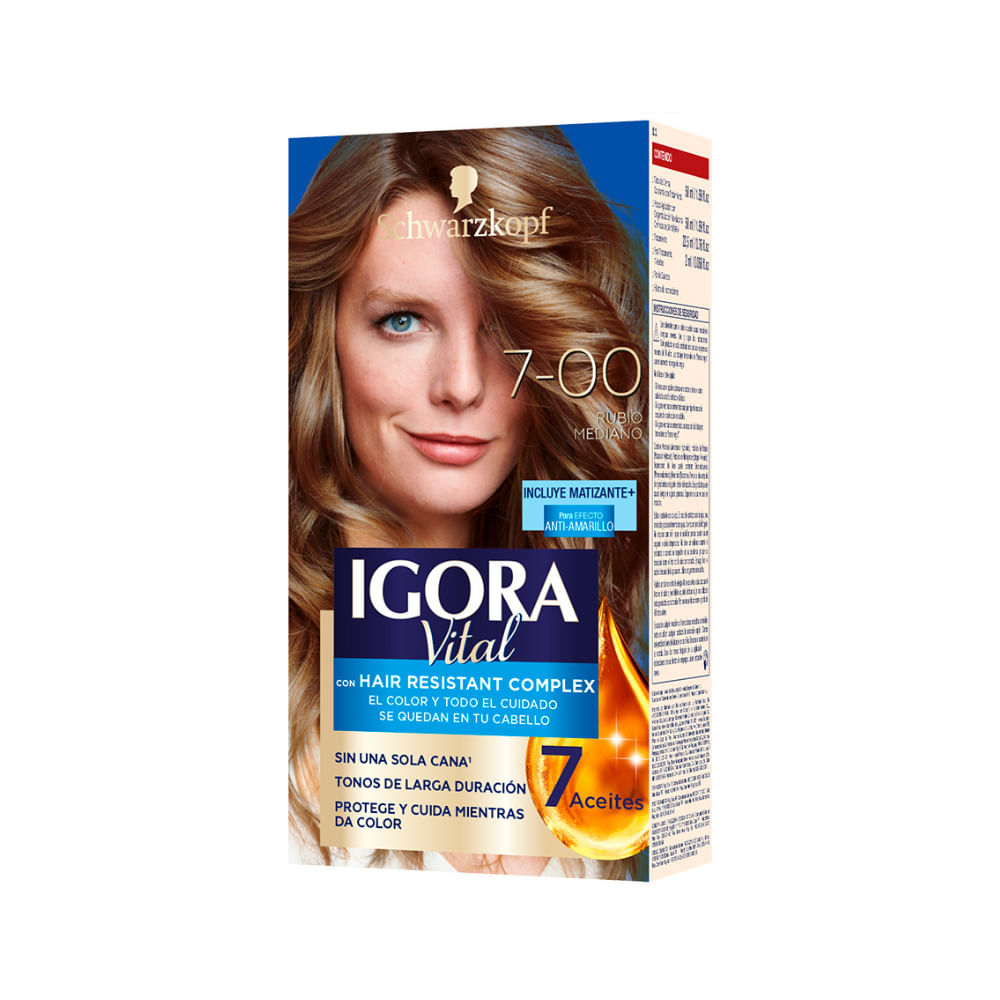 Tinte IGORA VITAL 7-00 Rubio Mediano Caja 125ml