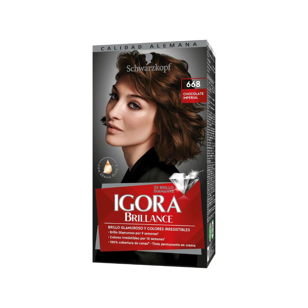 Tinte IGORA BRILLANCE 668 Chocolate Imperial Caja 145ml