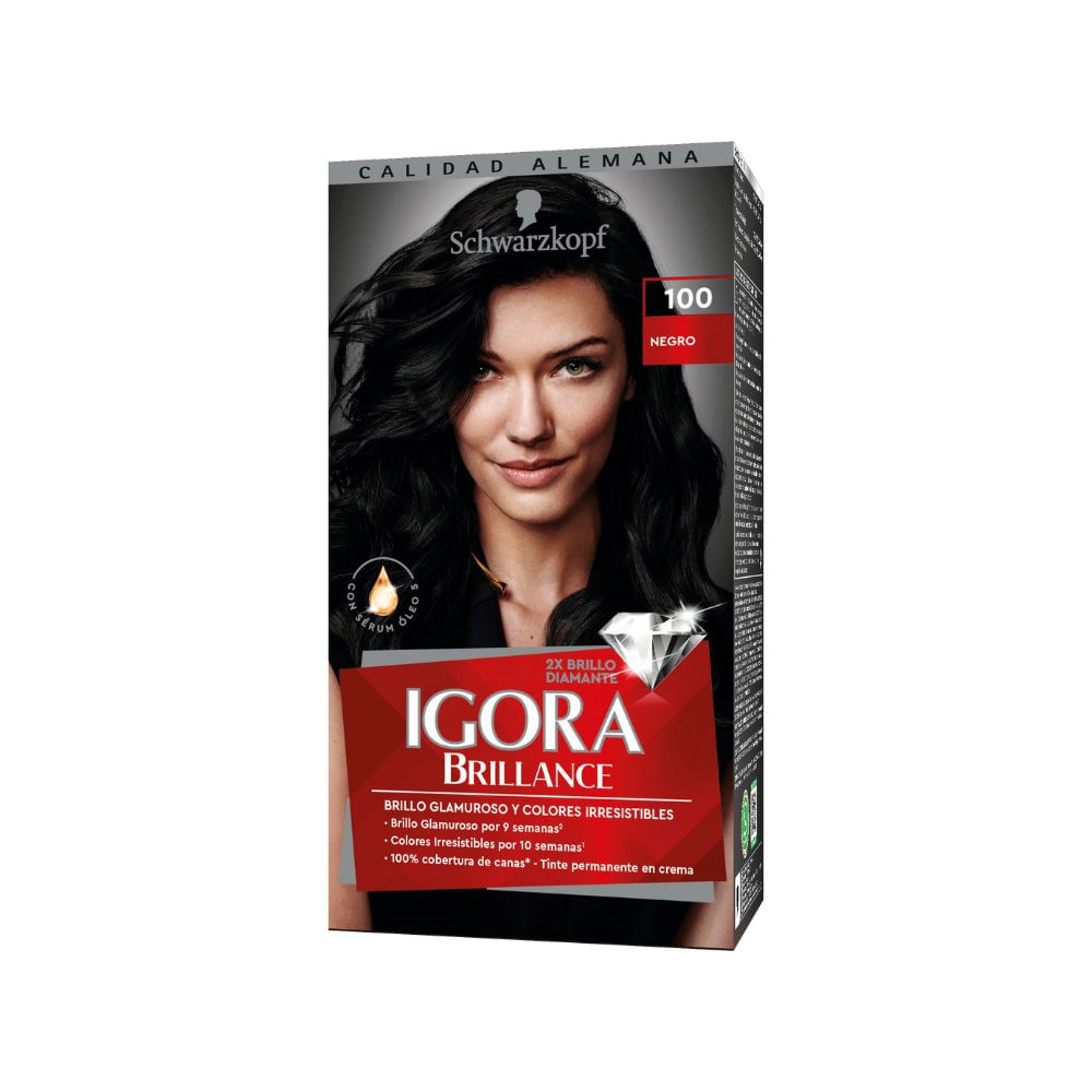 Tinte IGORA BRILLANCE 100 Negro Caja 145ml