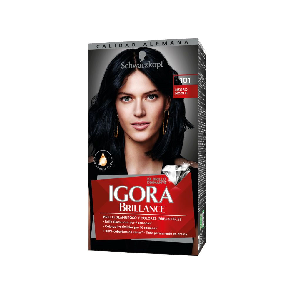 Tinte IGORA BRILLANCE 101 Negro Noche Caja 145ml