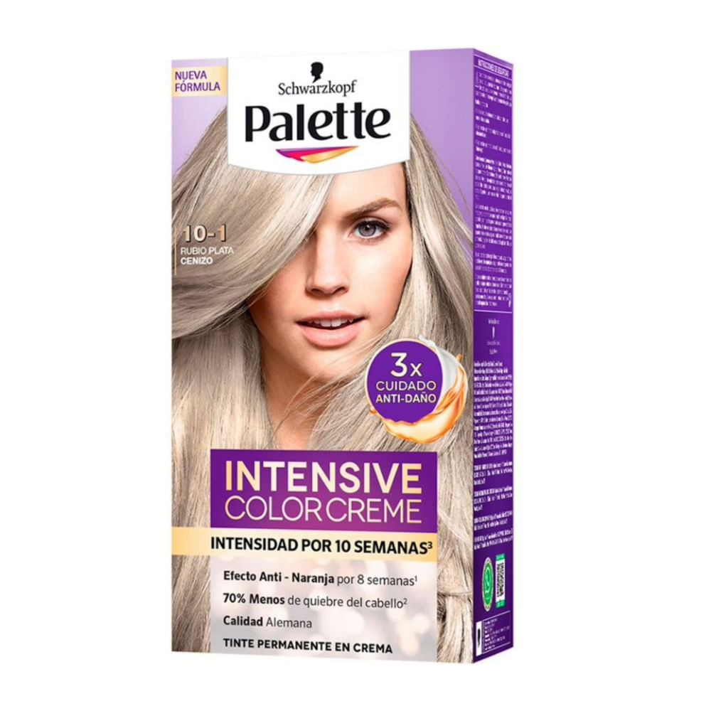 Tinte PALETTE COLOR CREAM 10-1 Rubio Plata Cenizo Caja 170ml