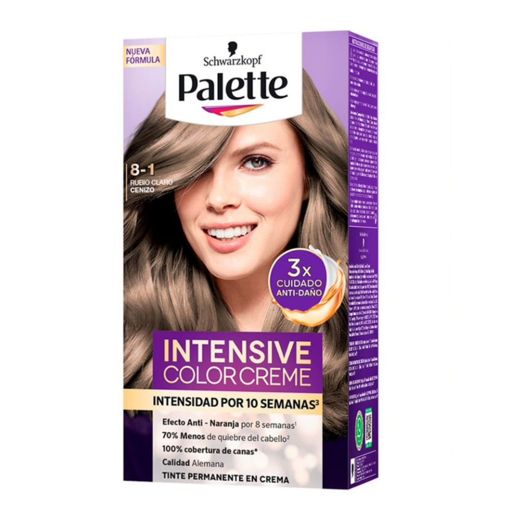 Tinte PALETTE COLOR CREAM 8-1 Rubio Claro Cenizo Caja 170ml