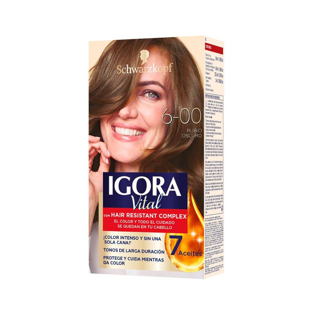 Tinte IGORA VITAL 6-00 Rubio Oscuro Caja 125ml