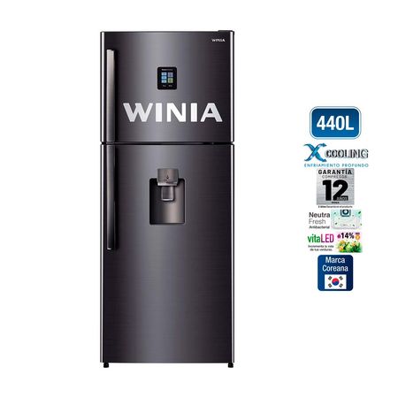 Refrigeradora Winia WRT-46GMBD Top Freezer 440L Negro