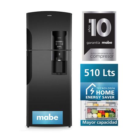Refrigeradora Mabe Top Mount RMS1951BPRP0 505L Negro con Dispensador de Agua e Hielo