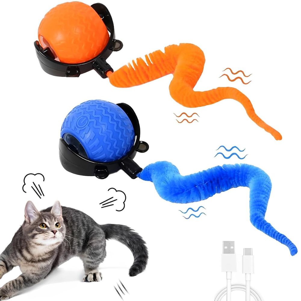 Pack 2 Unidades Pelota Inteligente para Gatos Juguete Interactivo con Cola
