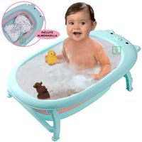 Bañera Tina de Baño Plegable Chanchito Celeste