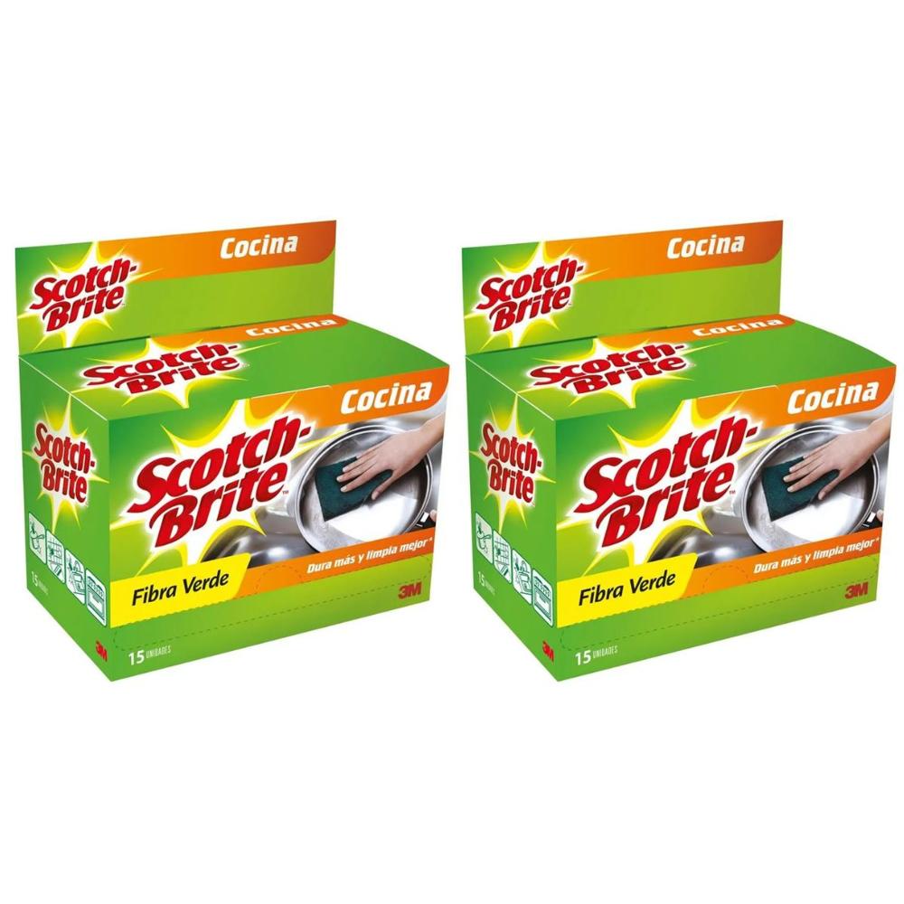 Pack x2 Esponja Verde Scotch Brite Display X15