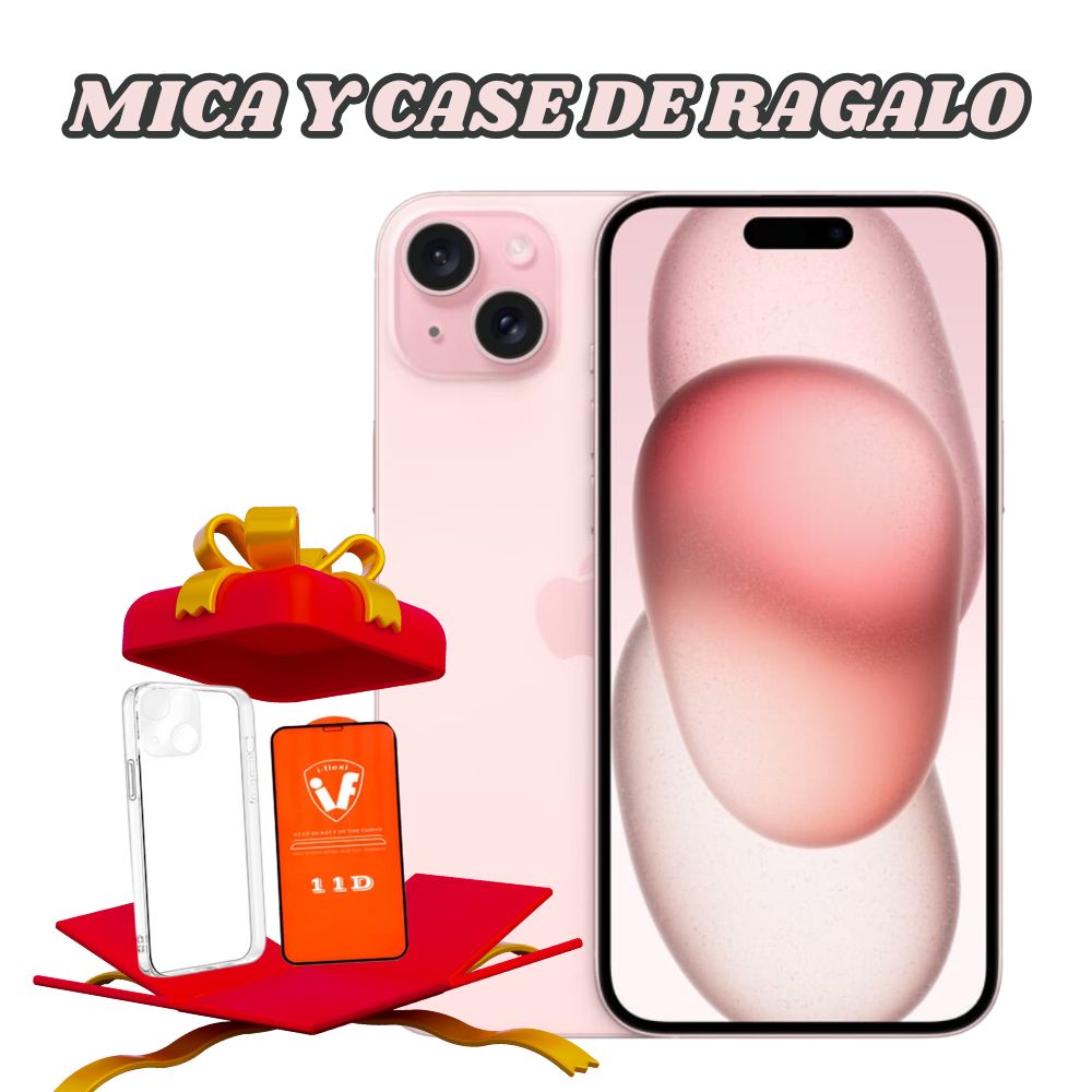 Iphone 15 128gb chip fisico color rosa + regalos