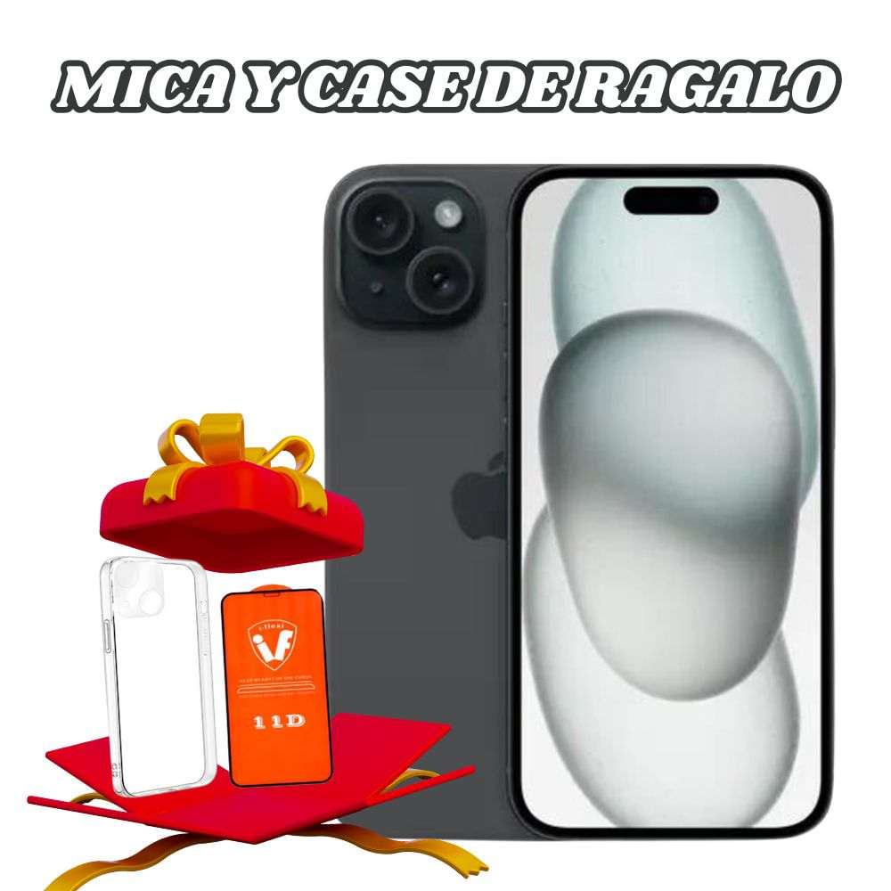 Iphone 15 128gb chip fisico color negro + regalos