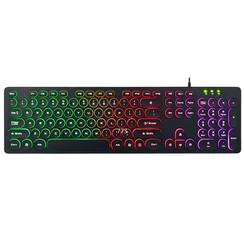 Teclado Gamer Retroiluminado con Iluminación Arcoíris SEISA DN-DY02