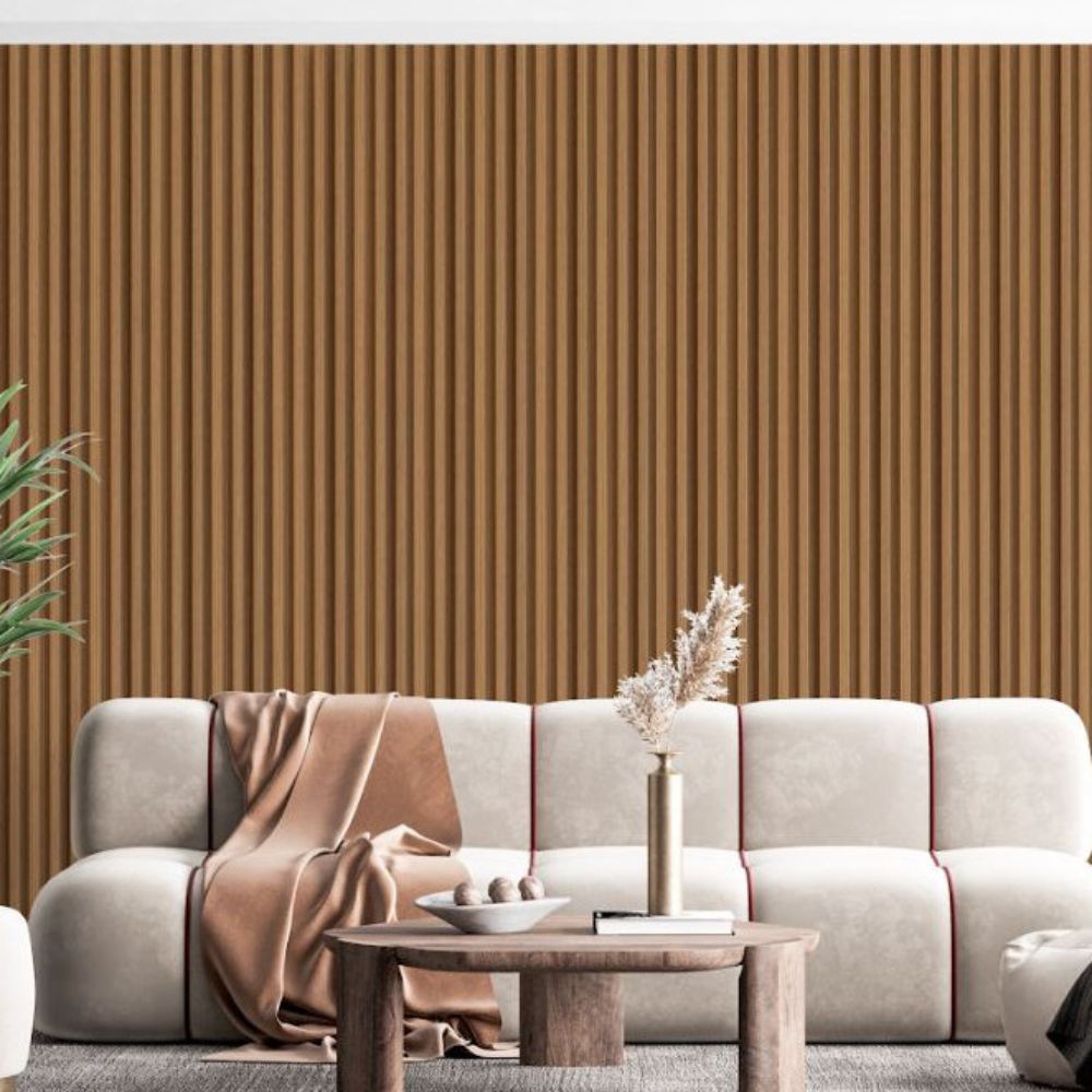 Wall Panel por Unidad para Interior Acanalado Delgado Color Miel